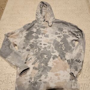 Nike Tie-dye Hoodie In Shades Of Grey And Tan